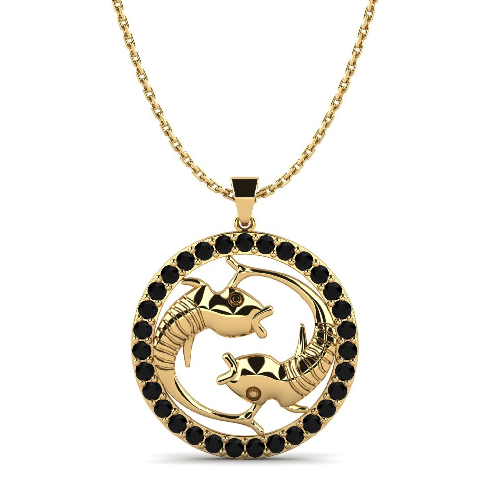 Black Sapphire Women's Pendant Pisces