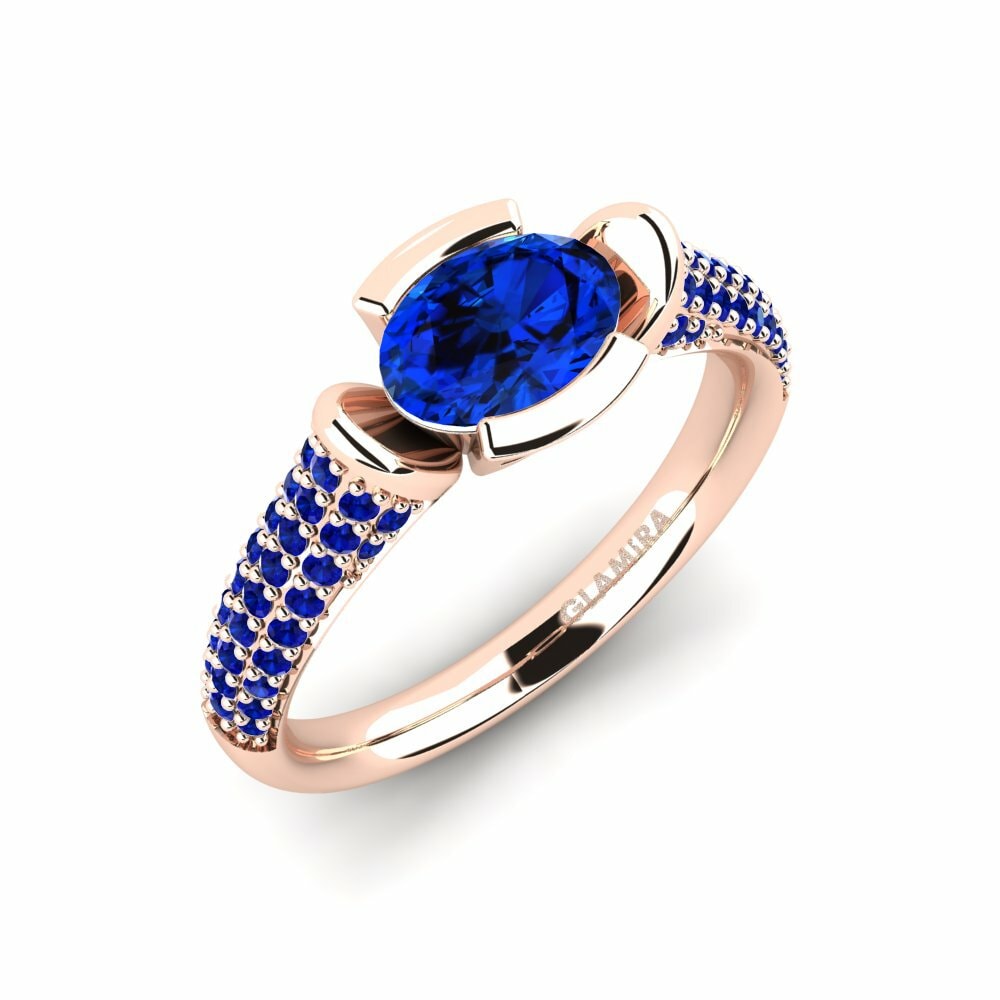 Safiro (Creado en Laboratorio) Anillo de compromiso Pitha