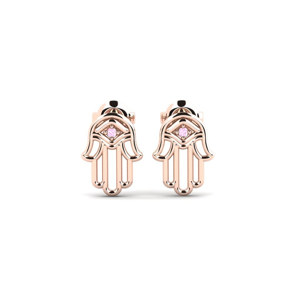 18ct Rose Gold Pink Sapphire Women's Earring Pitsea