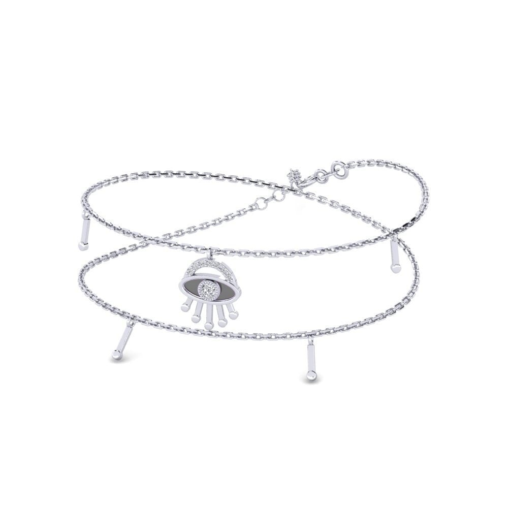 14k Oro Blanco Diamante Collar de Mujer Piya