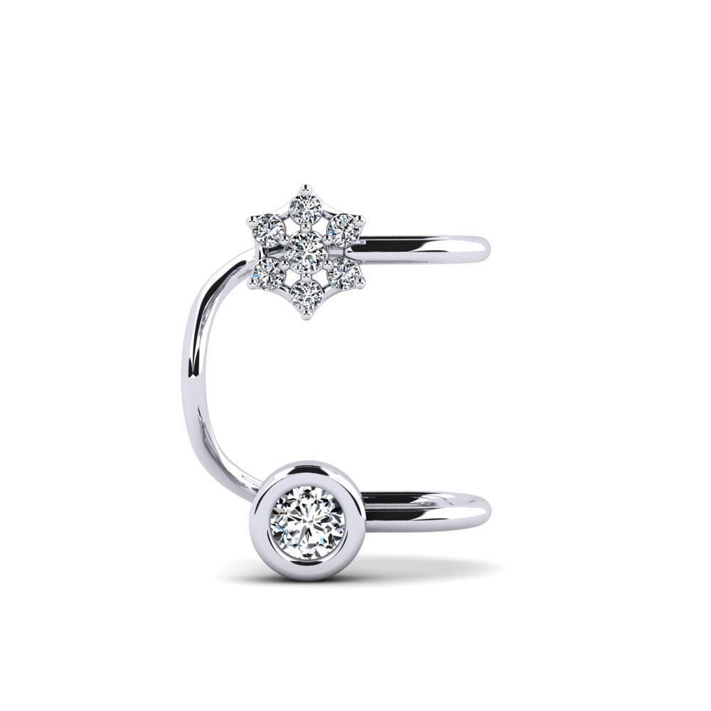 White Silver Round Women's Earring Plantz