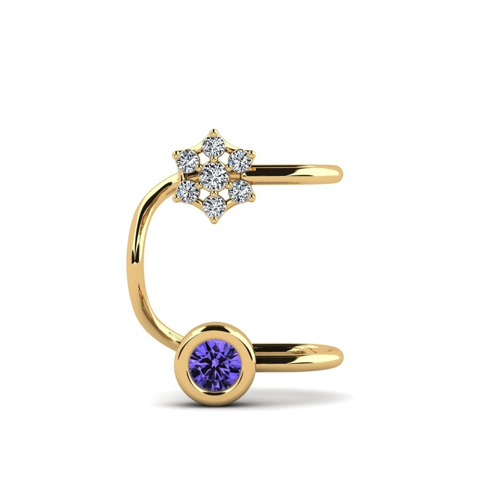 14ct Yellow Gold Tanzanite Women's Earring Plantz