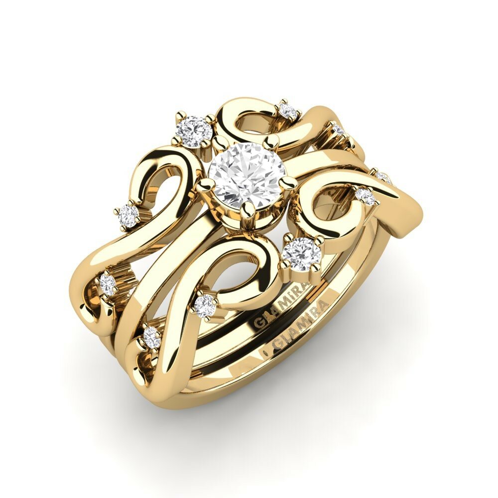 Saphir Blanc Bague Plenn - SET