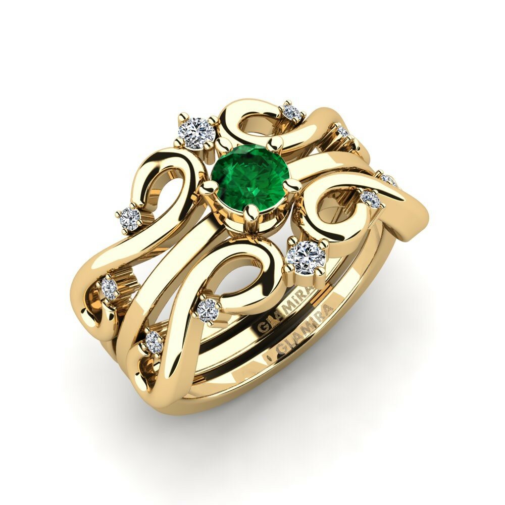 Emerald (Lab Created) Ring Plenn - SET