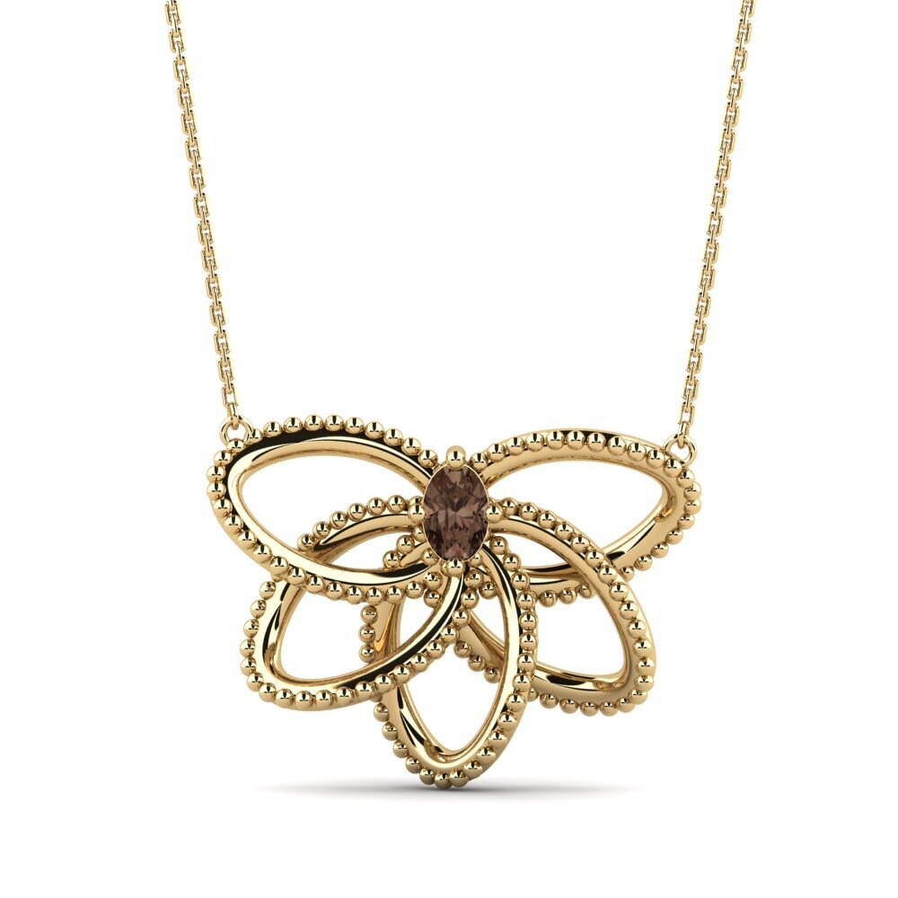 Smoky Quartz Women's Necklace Ples