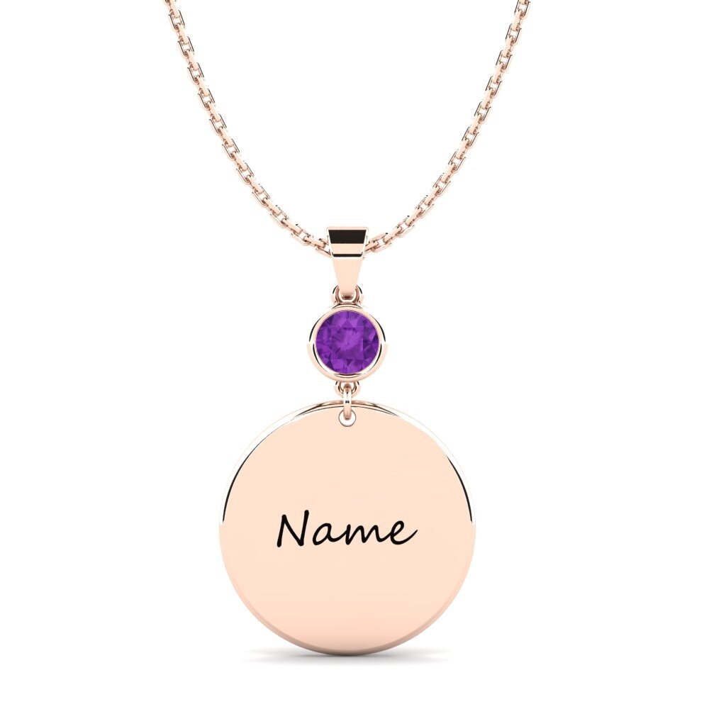 Rotgold 585 Amethyst Damen anhänger Plomb