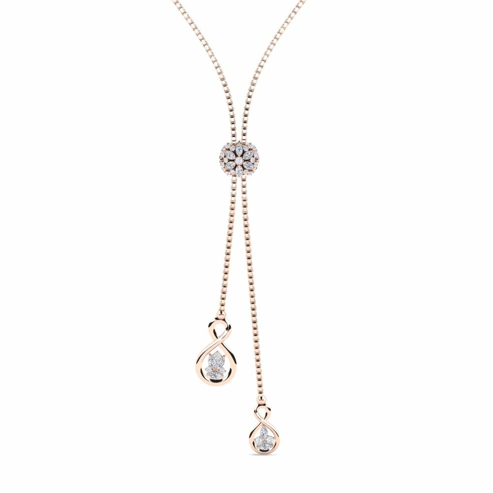 Bolo Essence Necklace Pluitt 585 Rose Gold Diamond