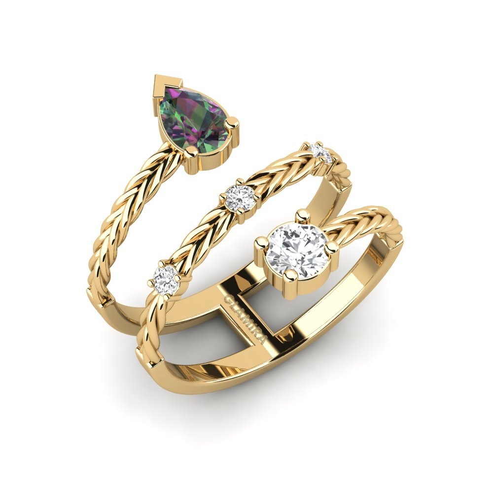 Mystic Topaz Engagement Ring Plumatte