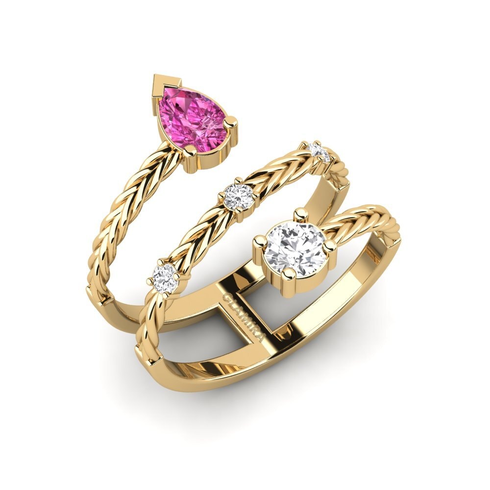 Pink Topaz Engagement Ring Plumatte