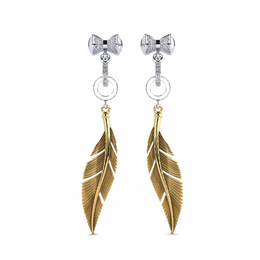 18k Oro Blanco & Amarillo Pendiente de mujer Plumb
