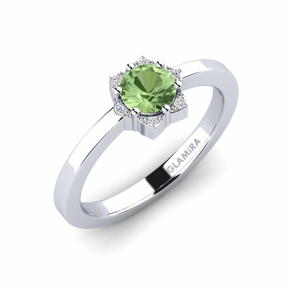 Zöld zafír Eljegyzési gyűrű Pocot