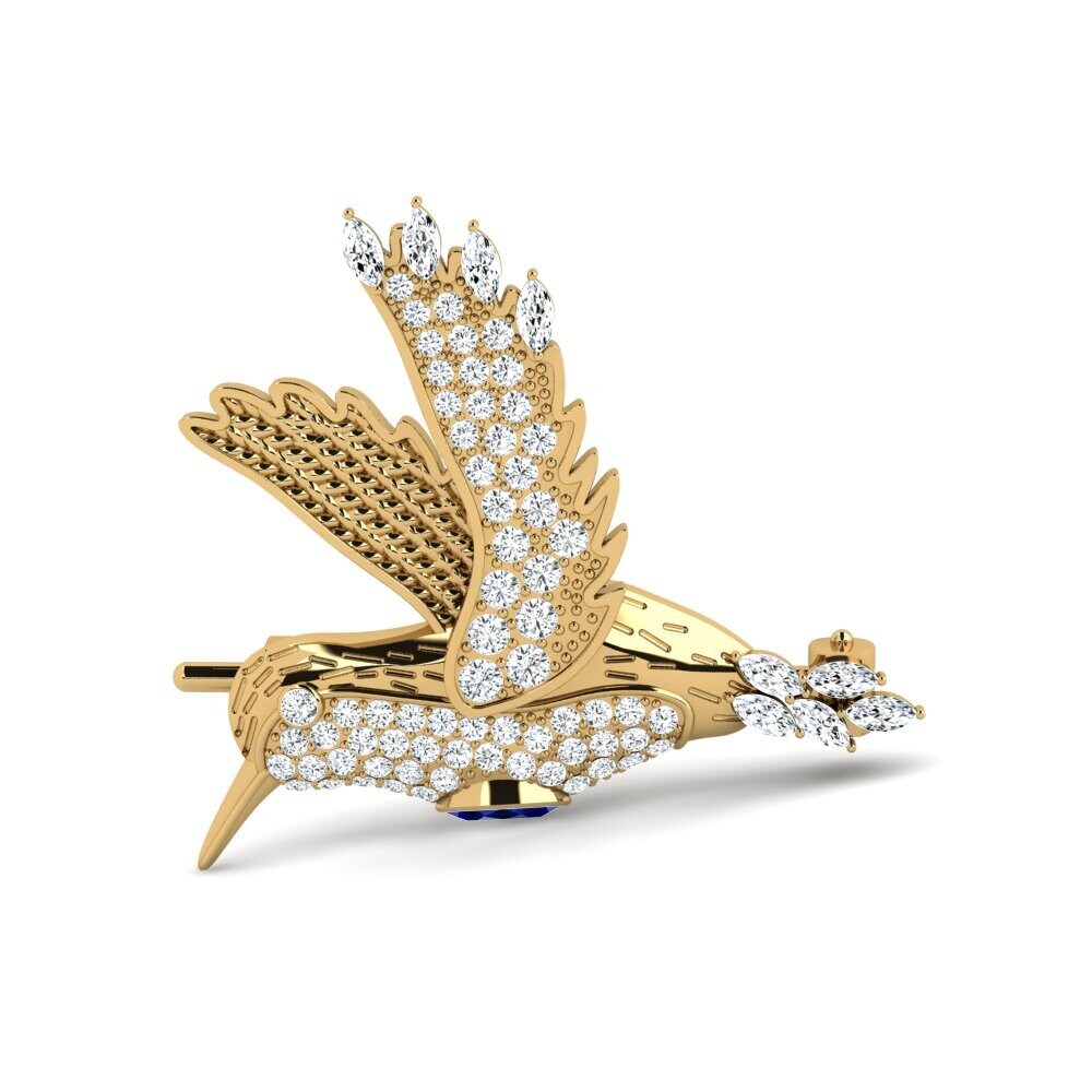 9k Oro Amarillo Zafiro Broche Poland