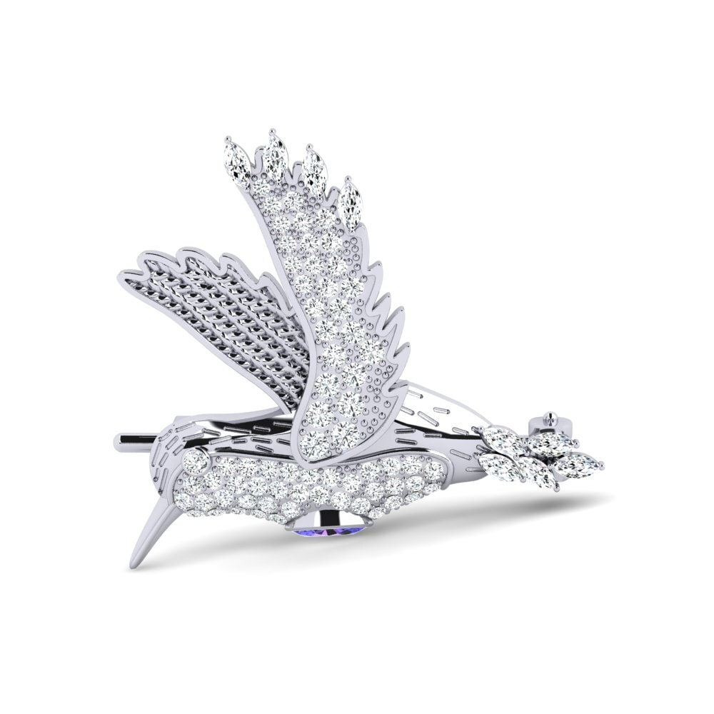 14ct White Gold Tanzanite Brooch Poland