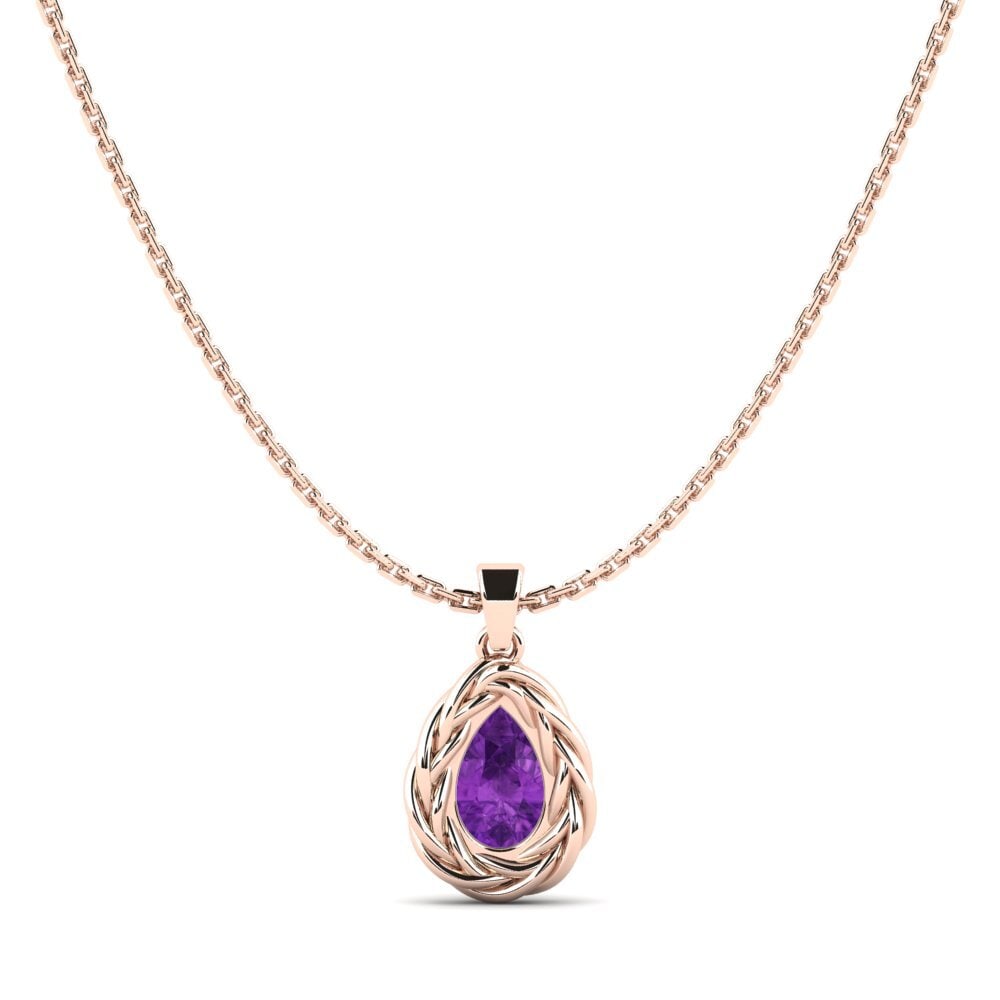 9ct Rose Gold Amethyst Women's Pendant Polica
