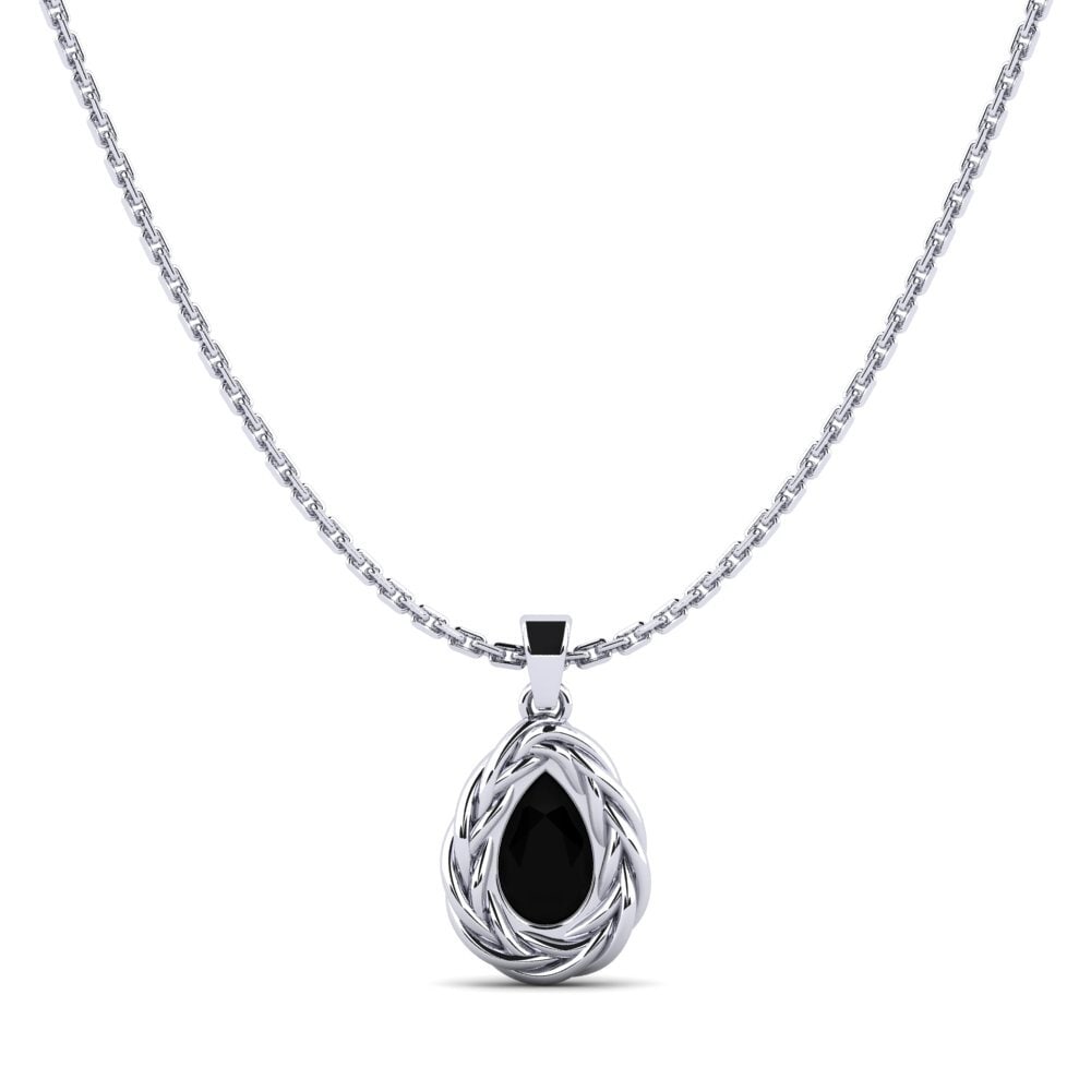 White Silver Black Diamond Women's Pendant Polica