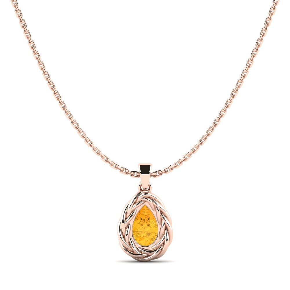9ct Rose Gold Citrine Women's Pendant Polica