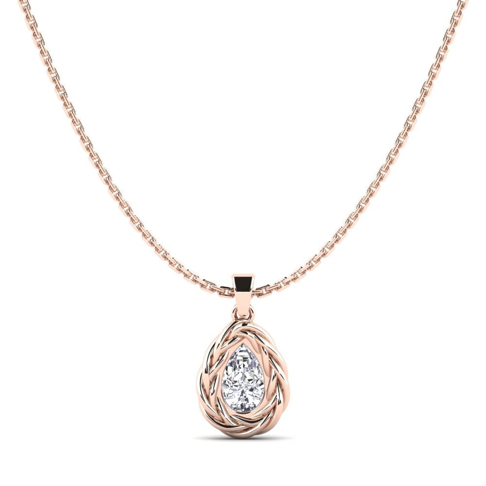 9ct Rose Gold Diamond Women's Pendant Polica
