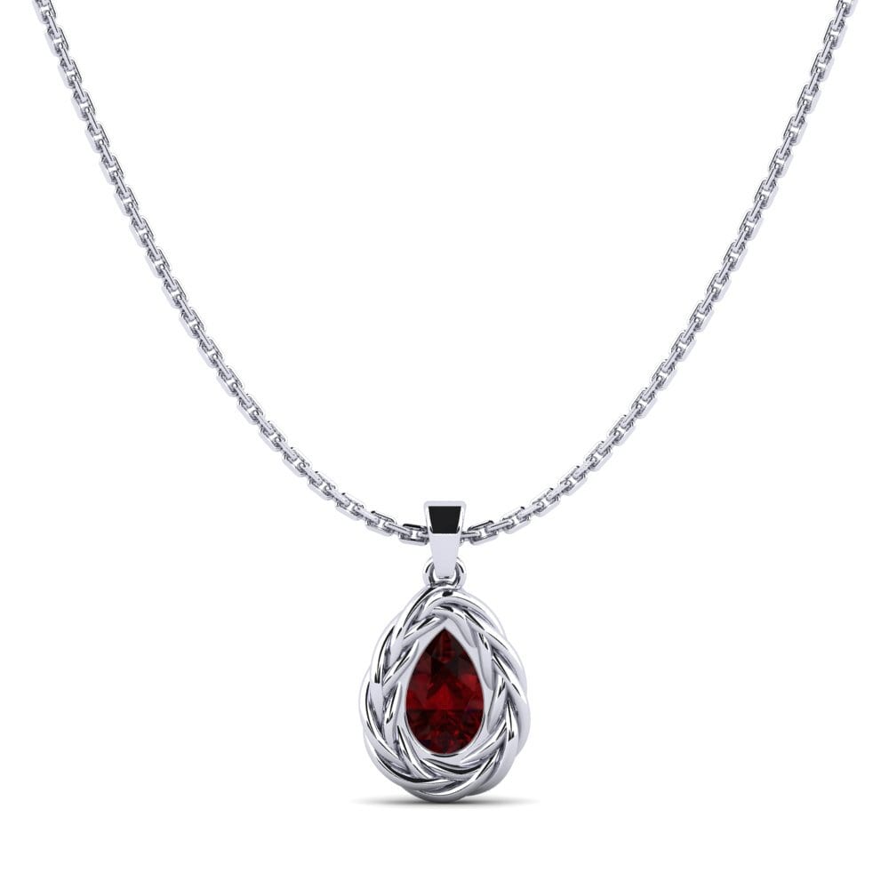950 Platinum Garnet Women's Pendant Polica