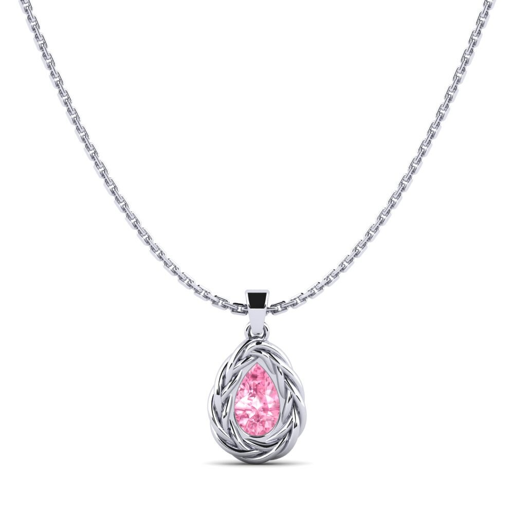 950 Platinum Pink Sapphire Women's Pendant Polica