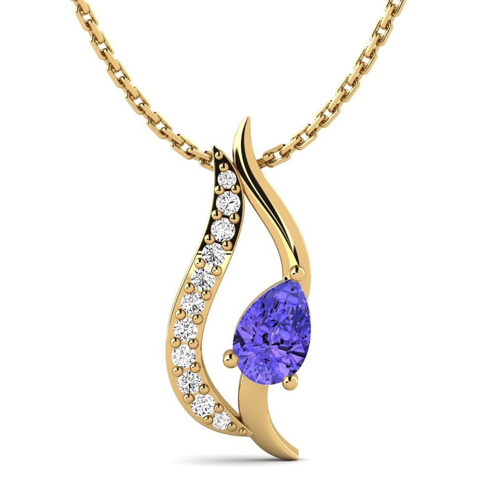 Gelbgold 585 Tansanit Damen anhänger Polona