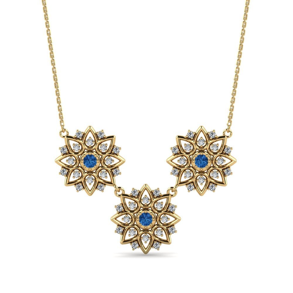 Circonita Azul Oscuro Collar de Mujer Pomel