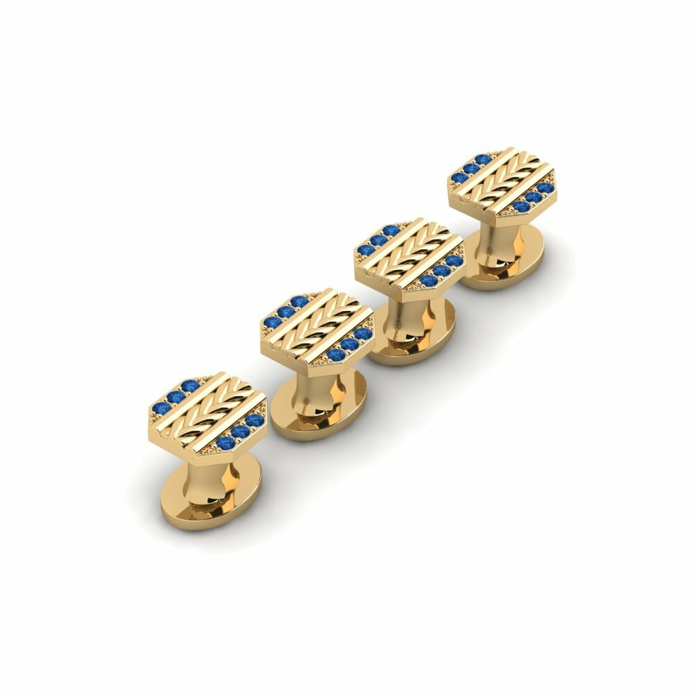 Dark Blue Zirconia Tuxedo 4 Studs Pontoi