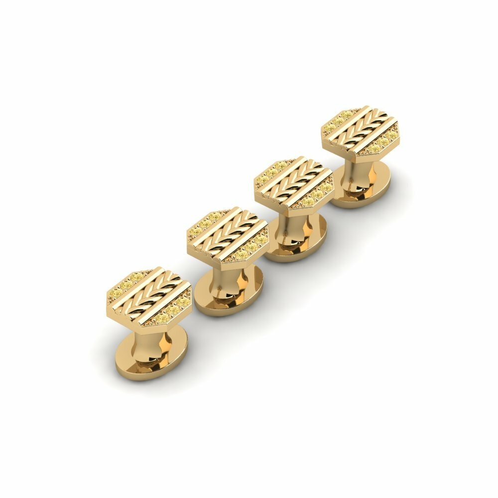 Yellow Diamond Tuxedo 4 Studs Pontoi