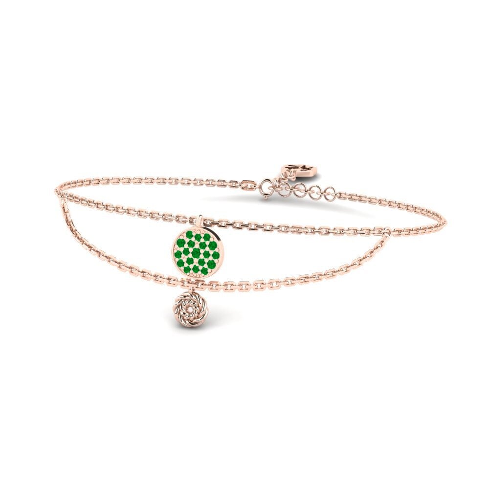 Or rose 14k Émeraude Bracelet pour femme Poppins