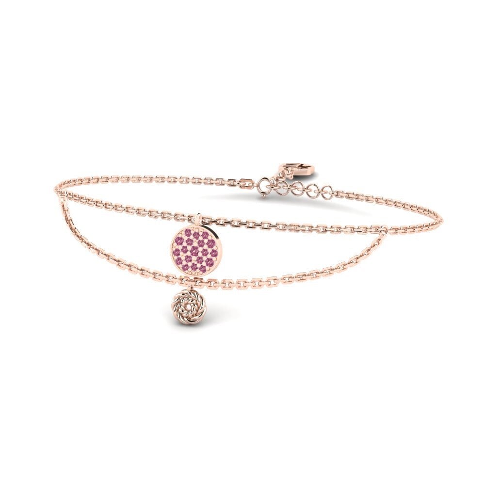 Or rose 14k Grenat de Rhodolite Bracelet pour femme Poppins