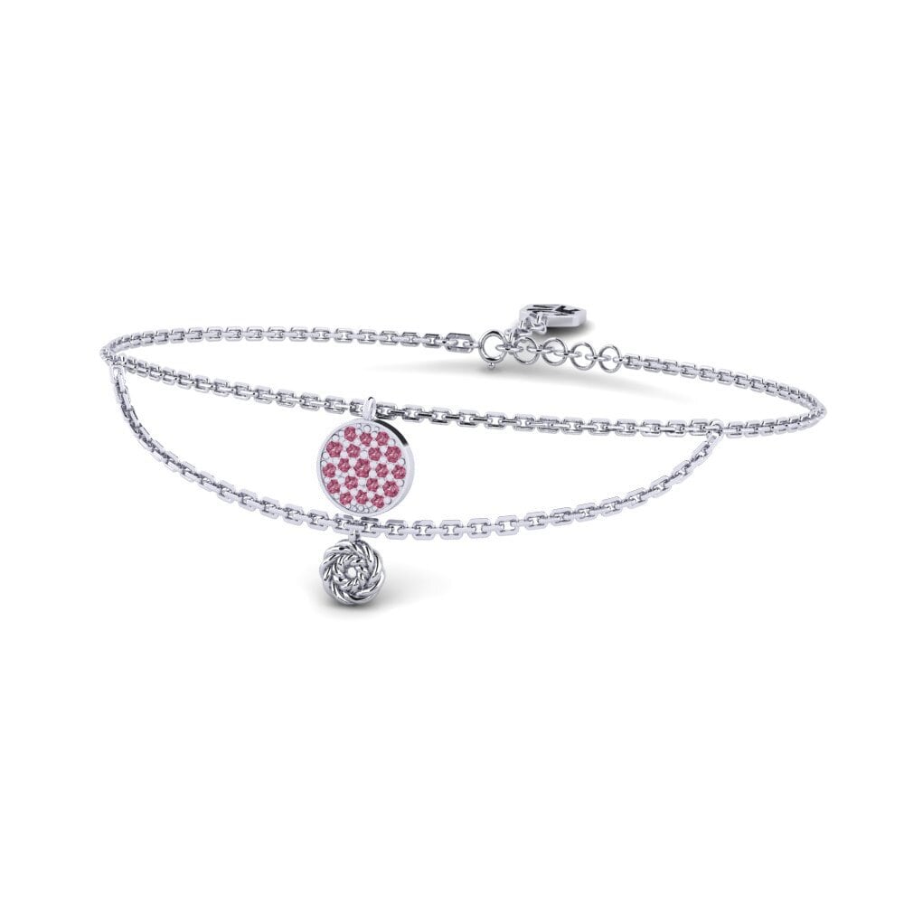 Palladium 950 Grenat de Rhodolite Bracelet pour femme Poppins