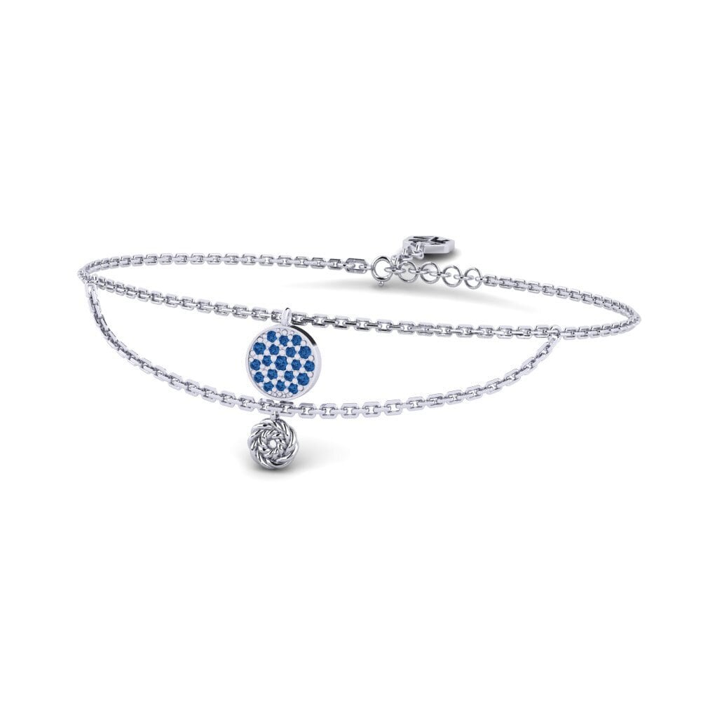 950 Palladium Dunkelblauer Zirkonia Damen armband Poppins