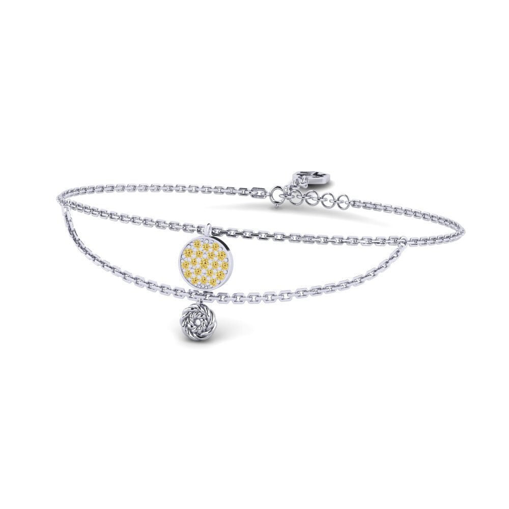 Weiß-Silber Gelber Diamant Damen armband Poppins
