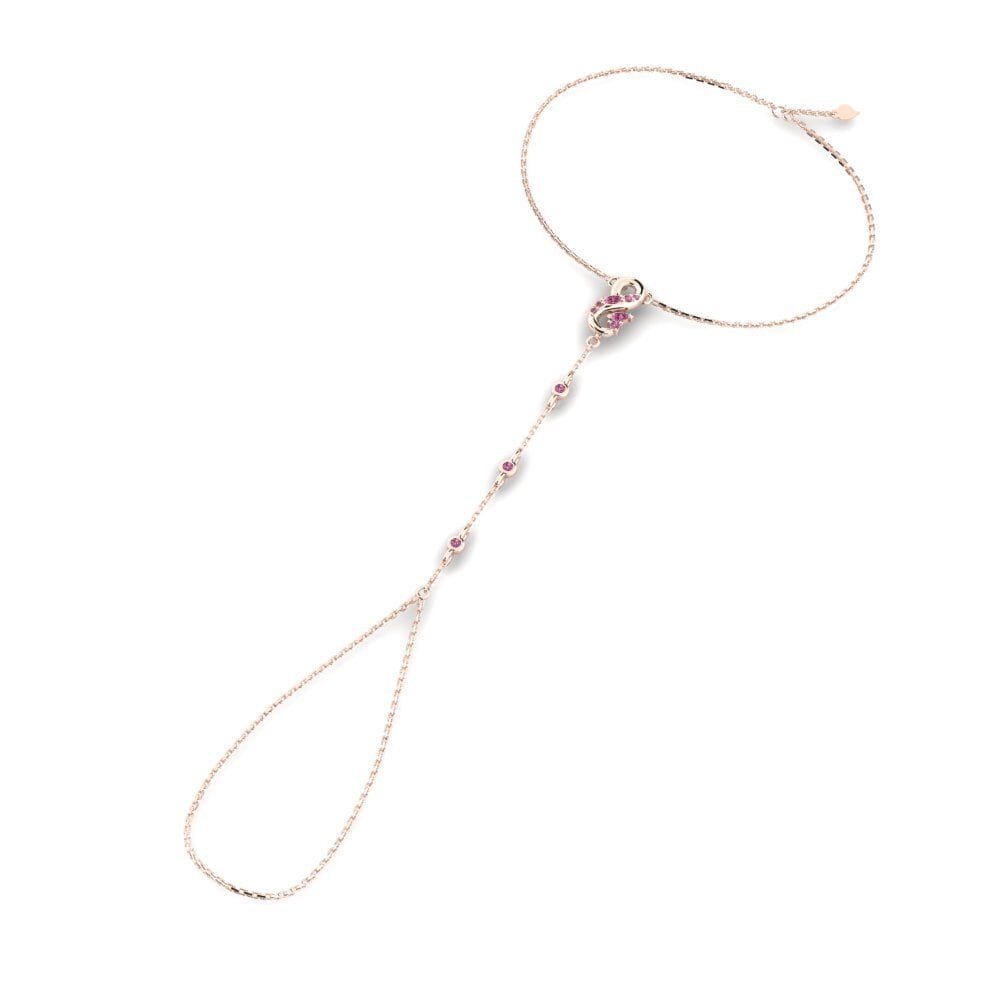 9k Oro Rosa Granate Rhodolite Pulsera de dedo Popularity