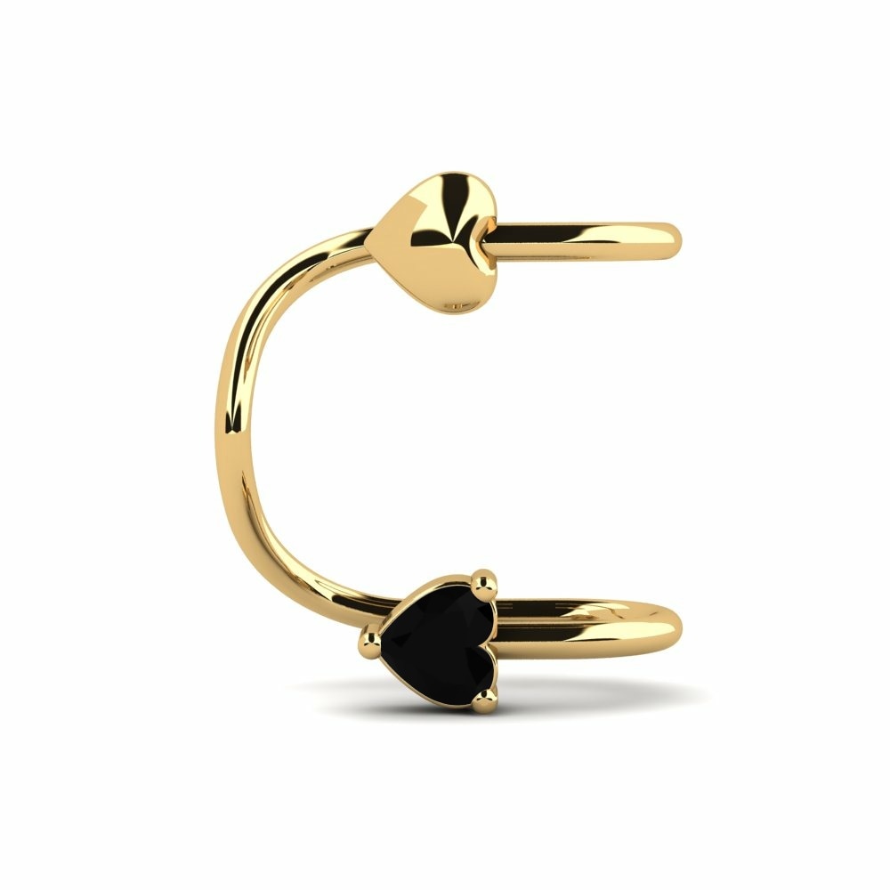 Brazalete de oreja Ear Cuffs Pendientes Poucheres Oro Amarillo 375 Diamante Negro