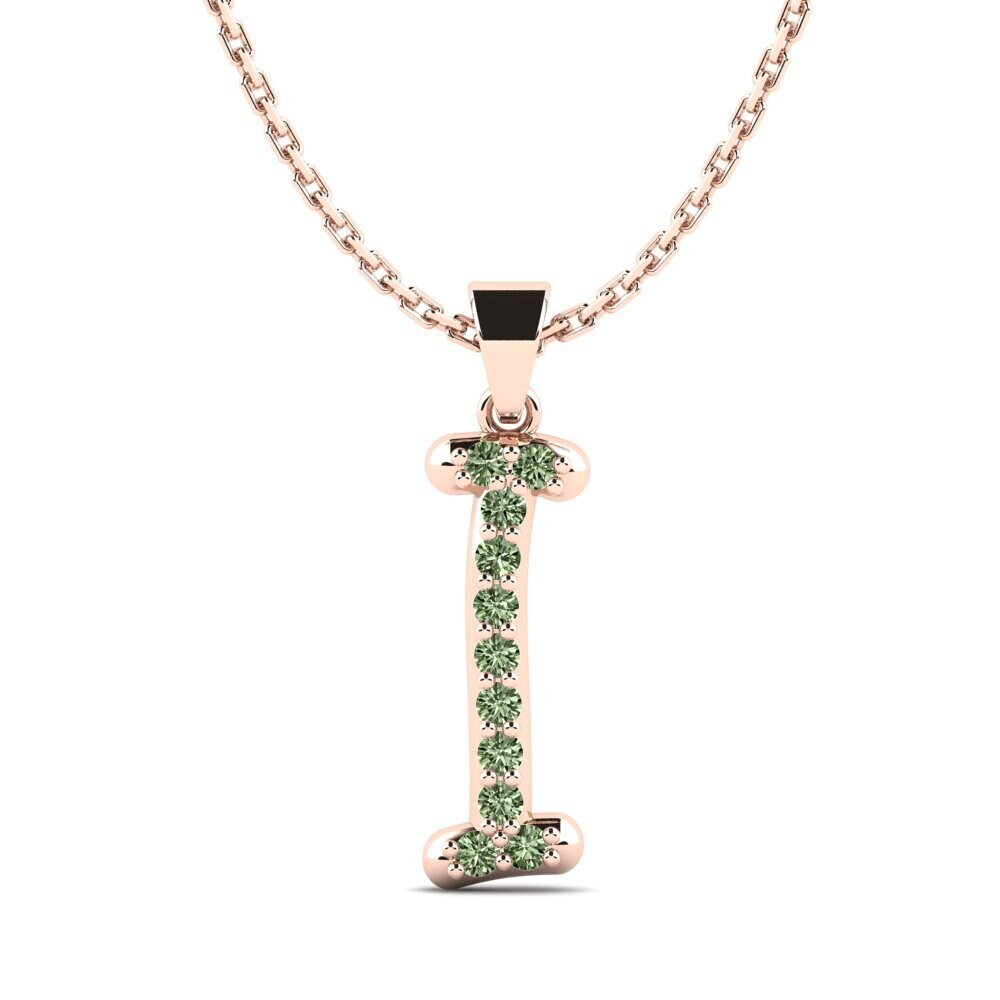 Rotgold 585 Grüner Diamant Damen anhänger Pracdett - I