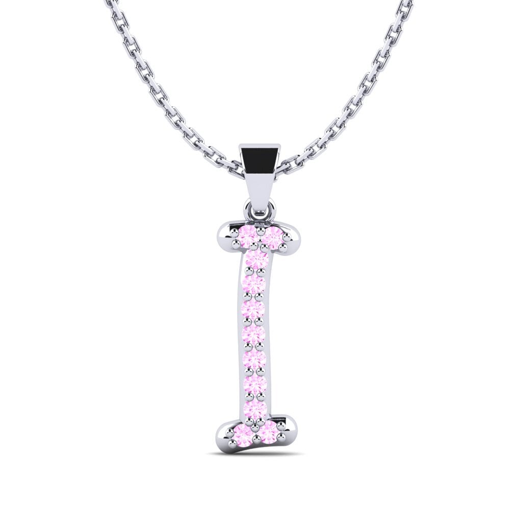 Weißgold 750 Rosa Saphir Damen anhänger Pracdett - I