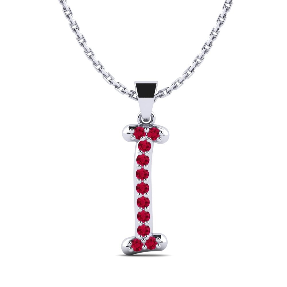 950 Platinum Ruby Women's Pendant Pracdett - I