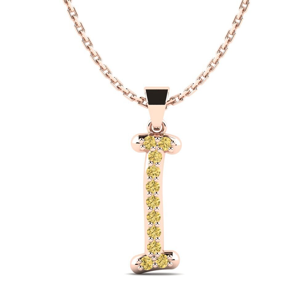 Rotgold 585 Gelber Diamant Damen anhänger Pracdett - I