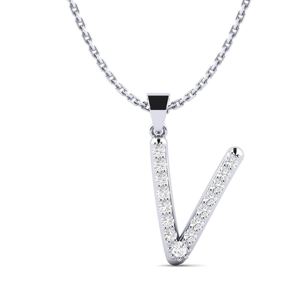 950 Palladium Weißer Saphir Damen anhänger Pracdett - V