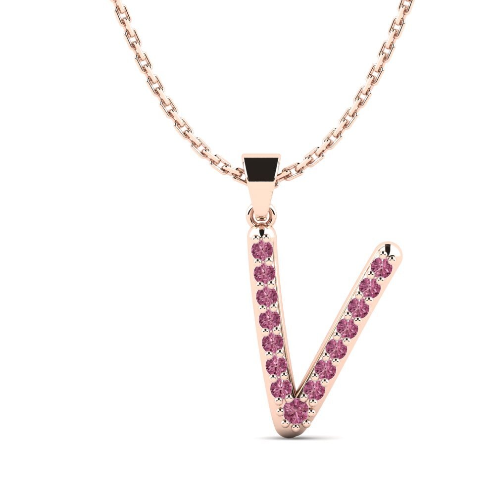 Rotgold 375 Rhodolit-Granat Damen anhänger Pracdett - V