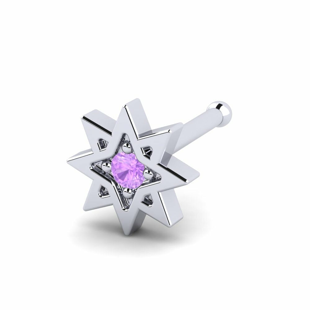 Amethist Neus Pin Prata