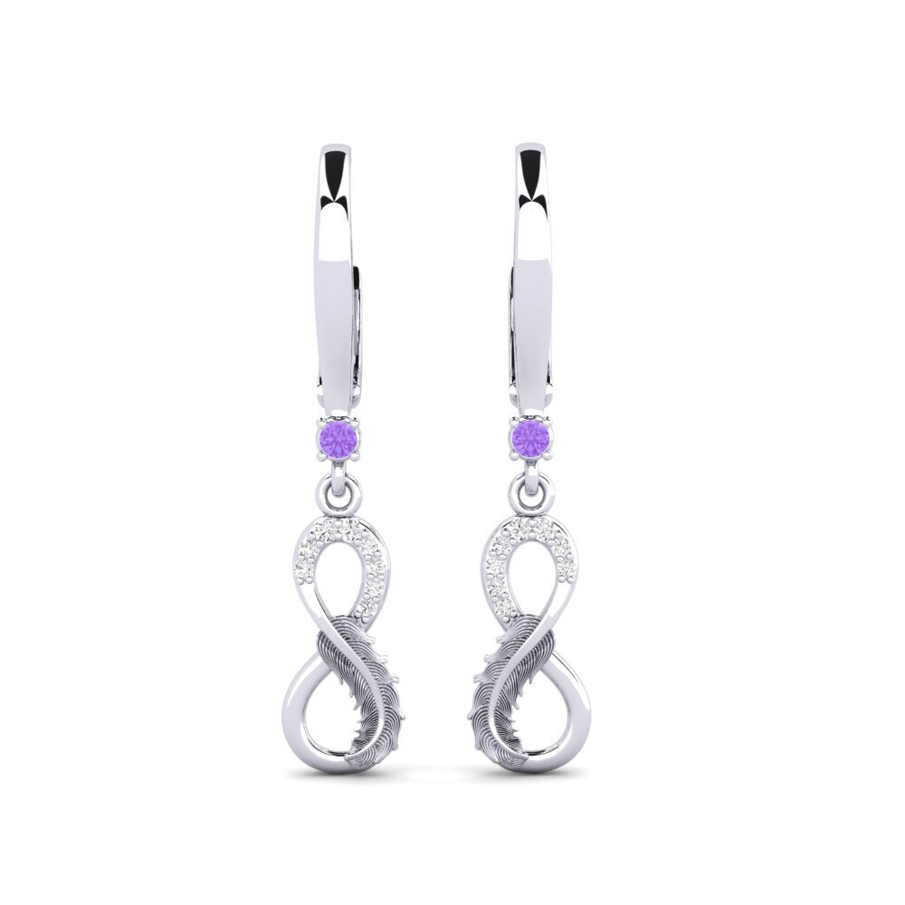 950 Palladium Amethyst Women's Earring Pravda