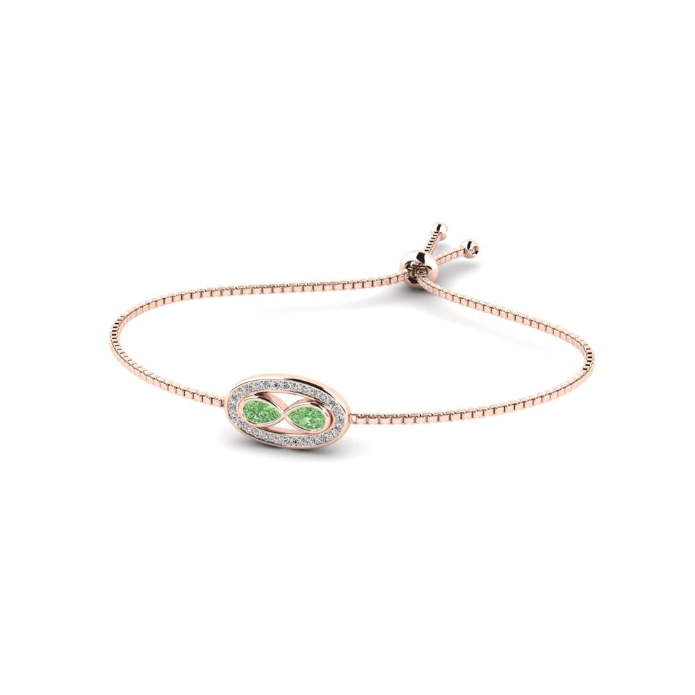 Pera Diamante verde Pulsera Preas