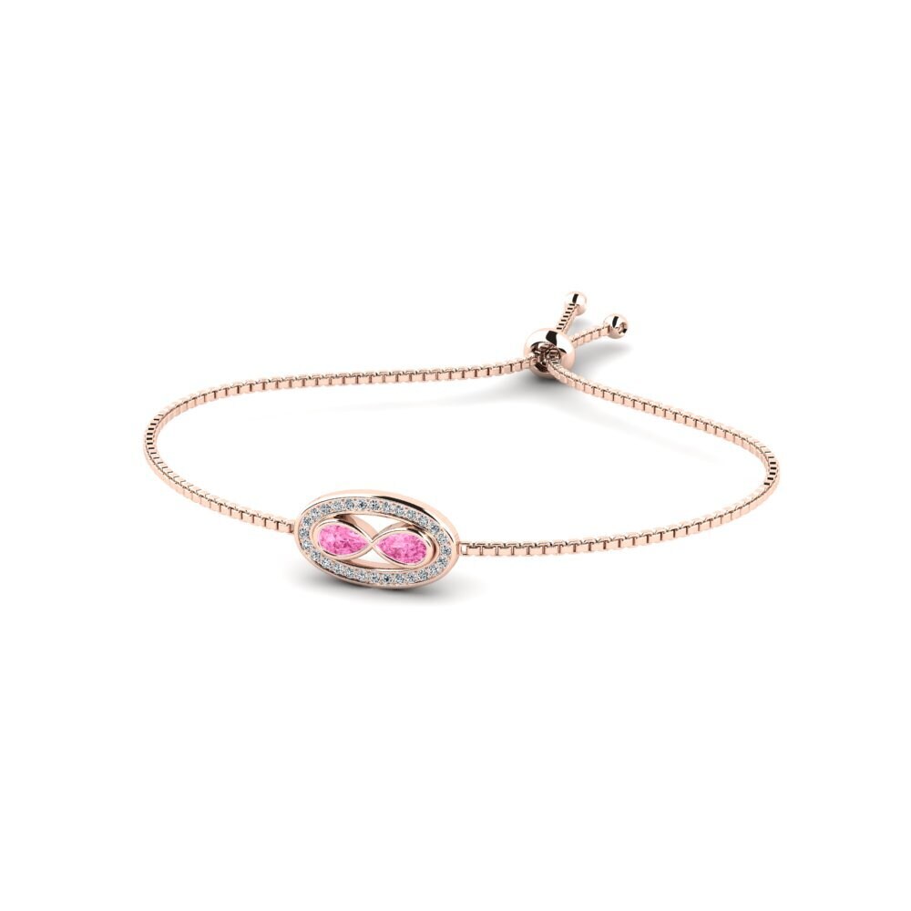 Pera Zafiro rosa Pulsera Preas