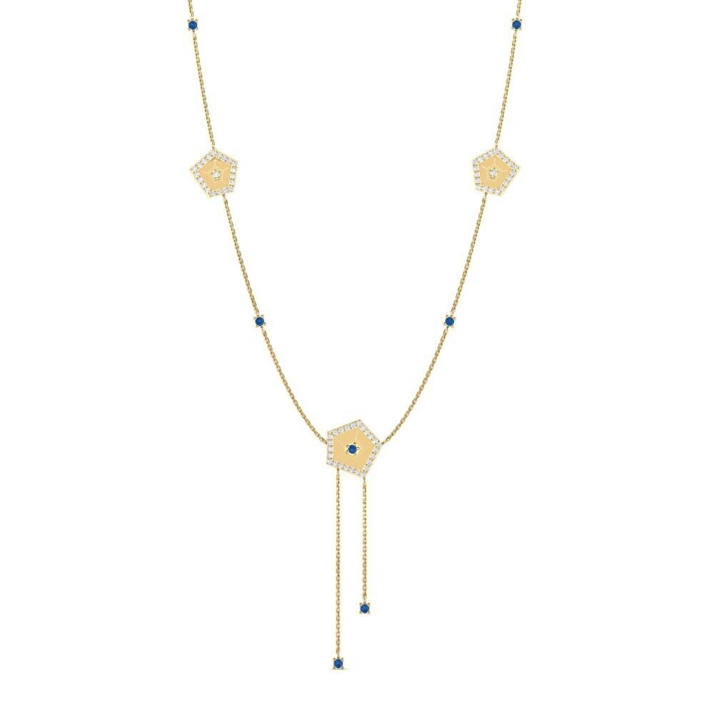 Dark Blue Zirconia Women's Necklace Precession