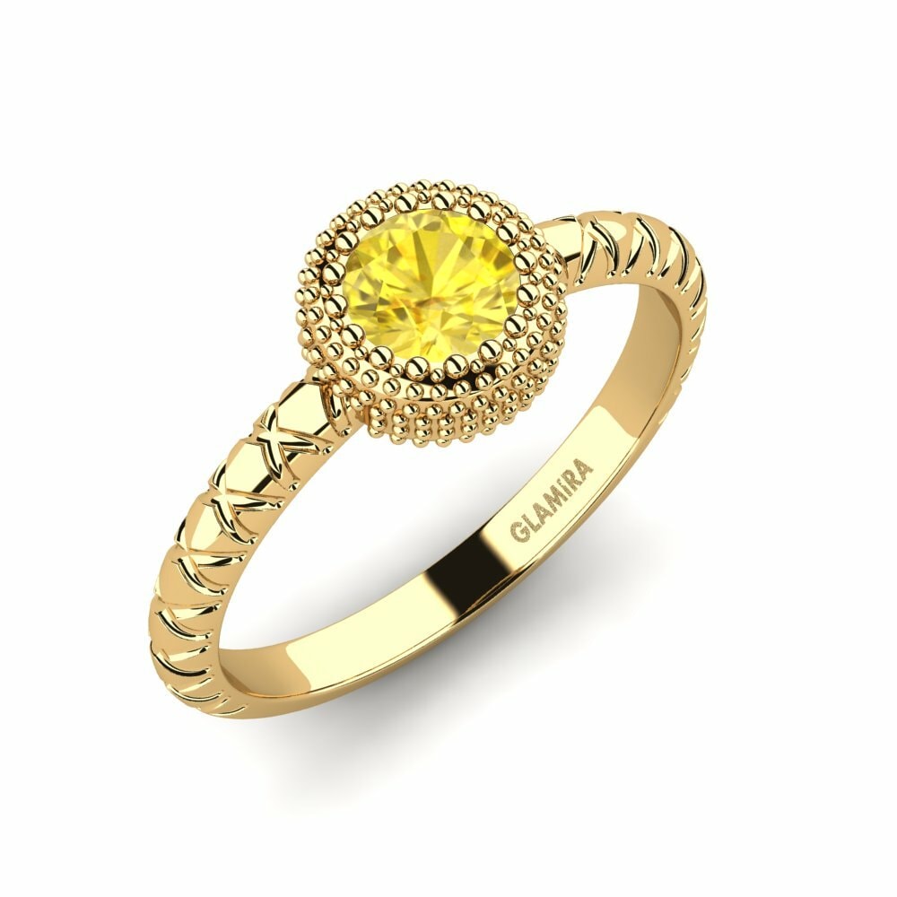 Zafiro amarillo Anillo de compromiso Precies