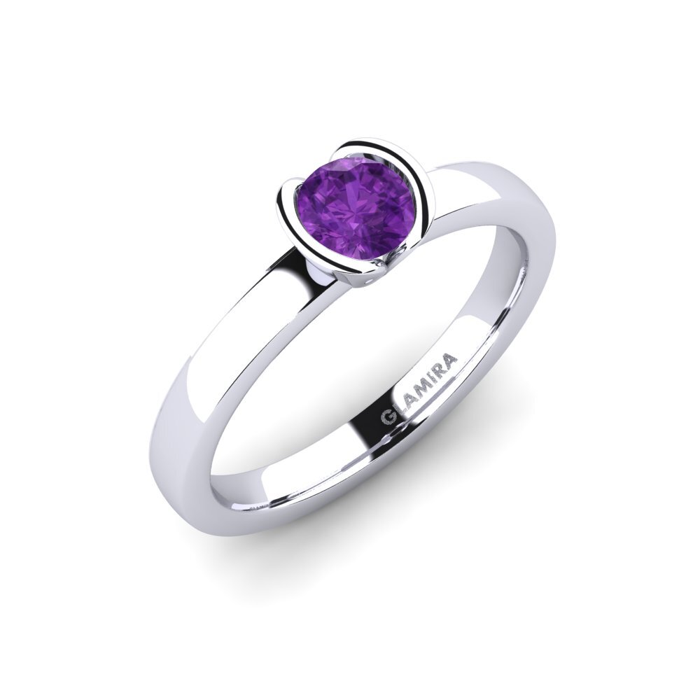 White Silver Amethyst Bridal Set Precious Moments Ring A
