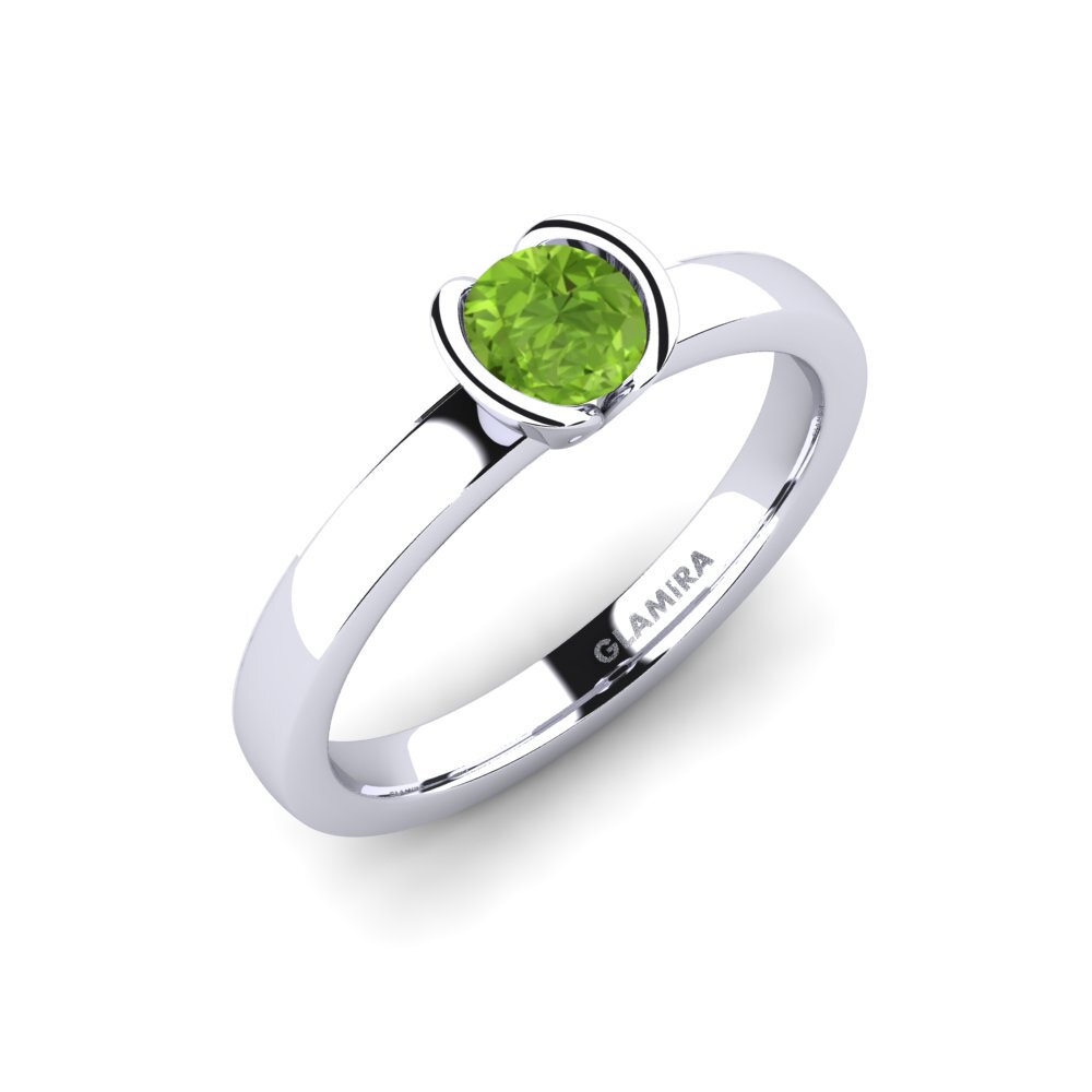 9ct White Gold Peridot Bridal Set Precious Moments Ring A
