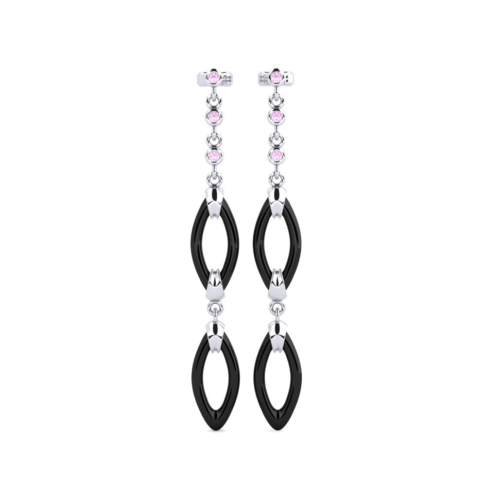 18ct White Gold Pink Sapphire Women's Earring Preeti