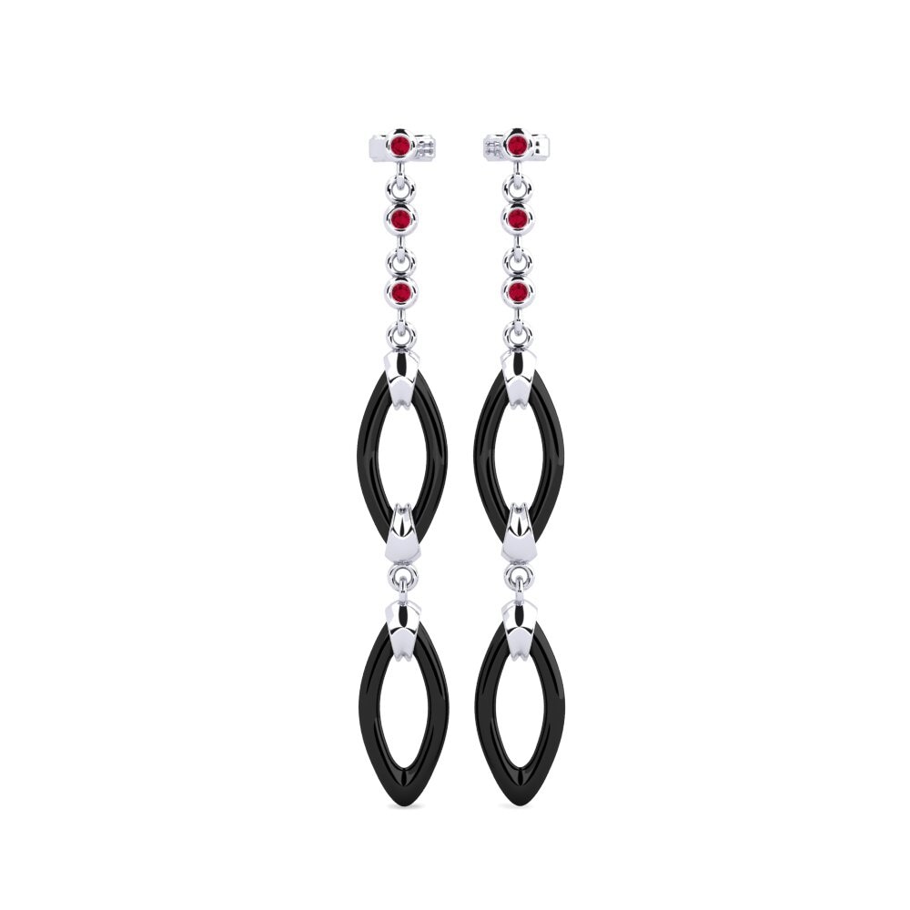 14ct White Gold Ruby Women's Earring Preeti